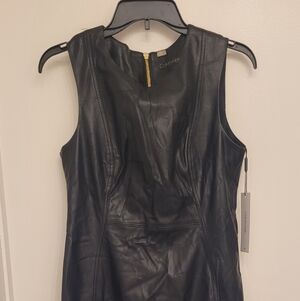 Black Leather Strapless Dress